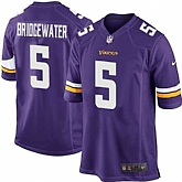 Nike Men & Women & Youth Vikings #5 Teddy Bridgewater Purple Team Color Game Jersey,baseball caps,new era cap wholesale,wholesale hats